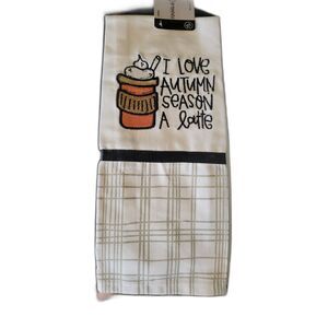 Magnolia Lane Hand Towel - I Love Autumn Season A Latte - Kitchen - New w/tag